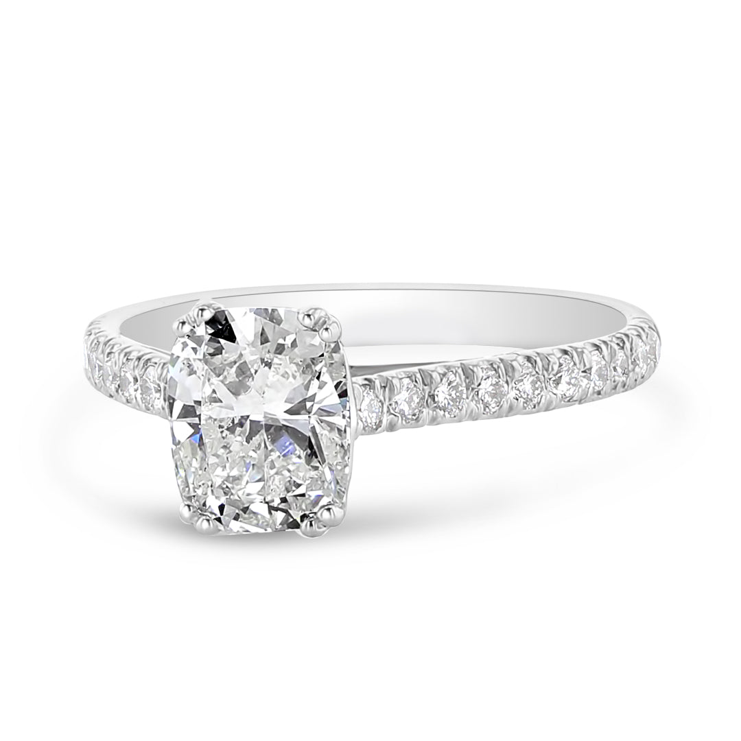 Cushion Diamond Pave Engagement Ring