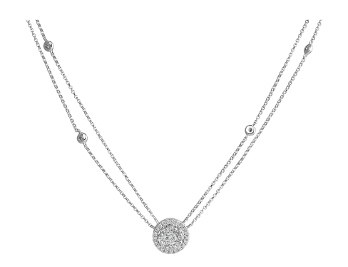 Diamond Halo Pendant Necklace