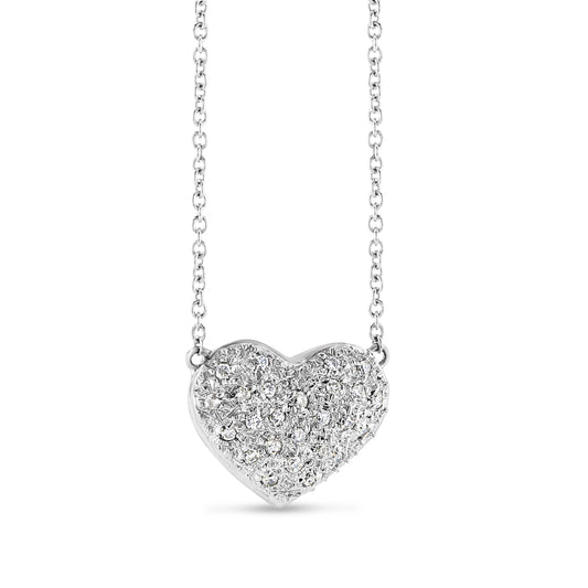 Pave Set Diamond Heart Necklace