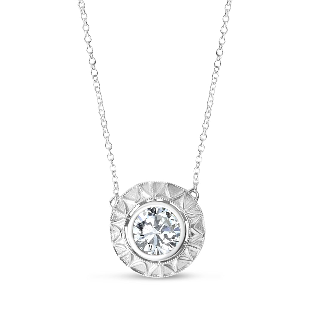Milgrain Detail Diamond Necklace