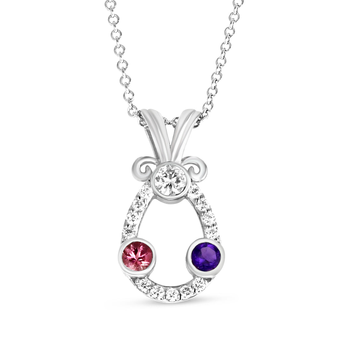 Multi Color Diamond Pendant