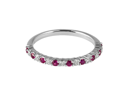 Diamond & Ruby Half Eternity Band