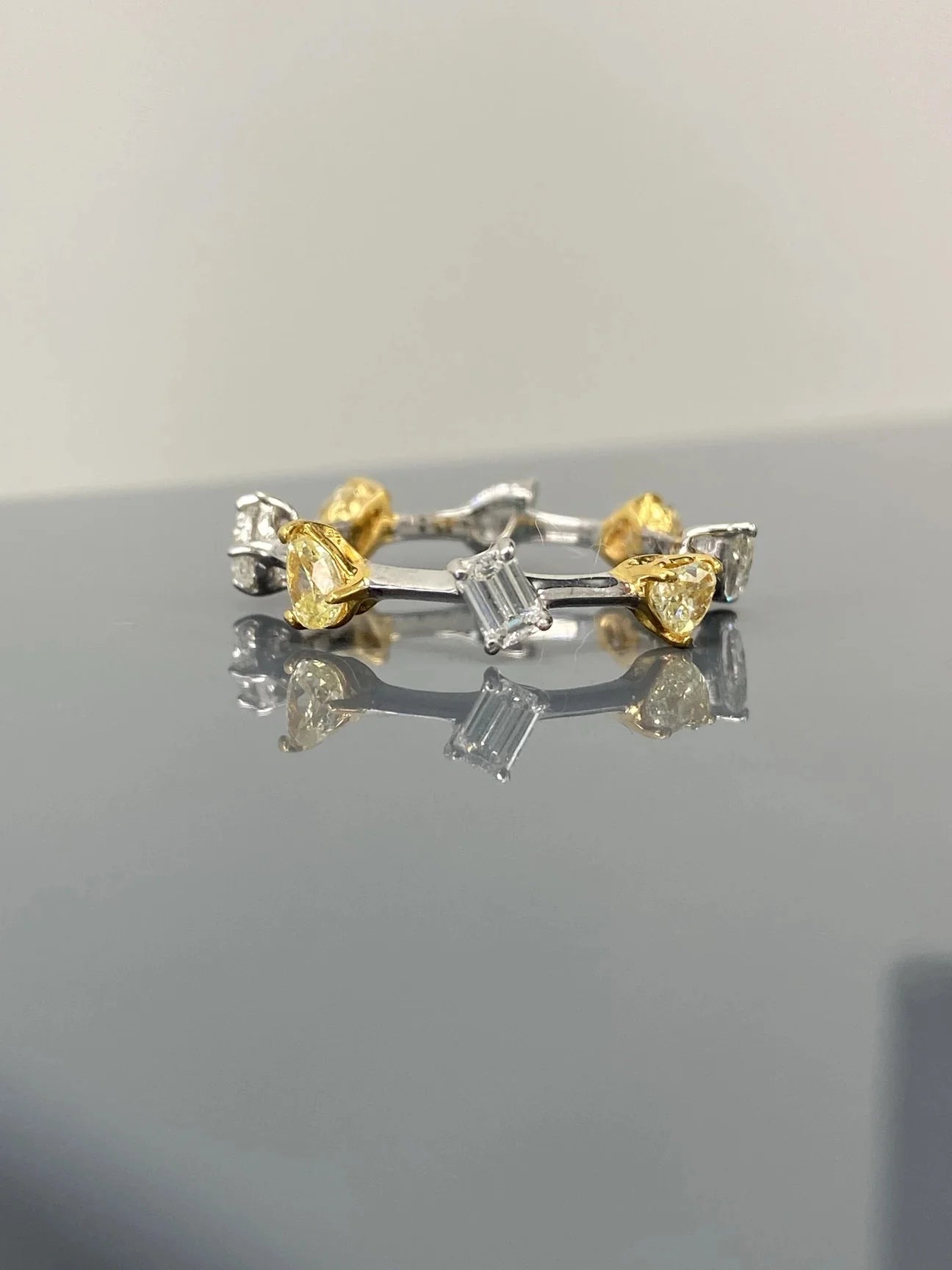 1.21 ct Yellow & White Diamond Ring
