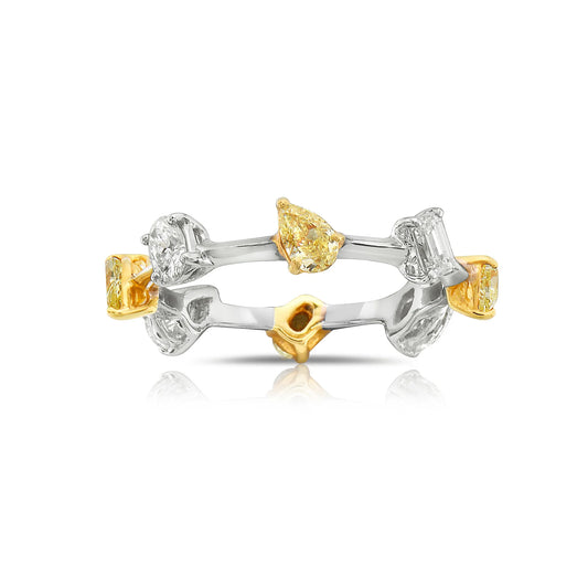 1.21 ct Yellow & White Diamond Ring