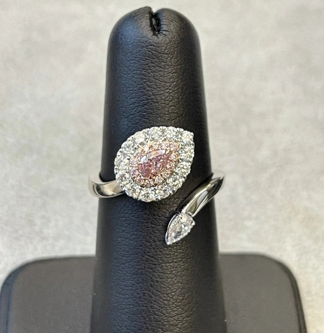 Fancy Purple Pink SI1 Pink Pear Shape Ring