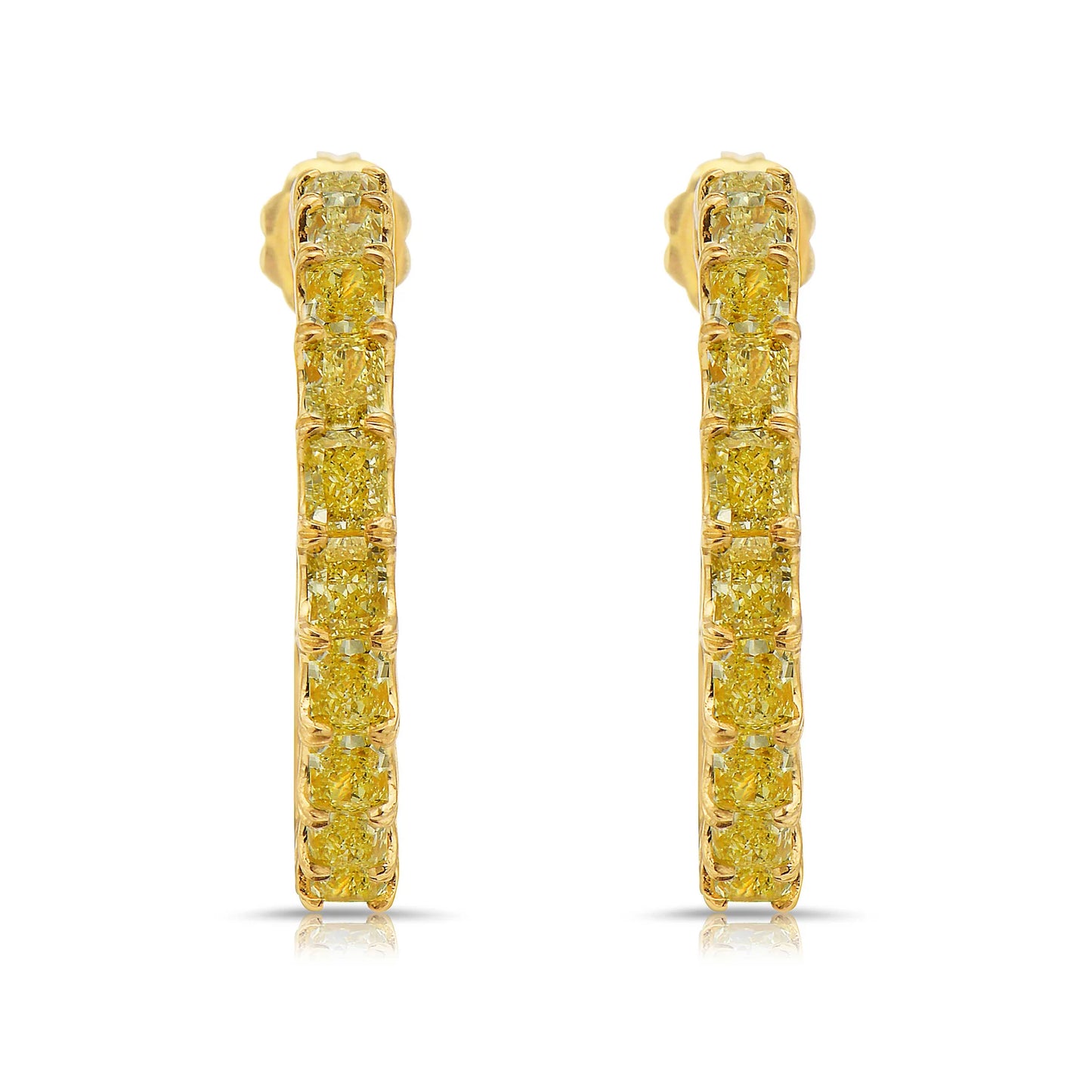 5.37 Carat Fancy Yellow Diamond Hoops