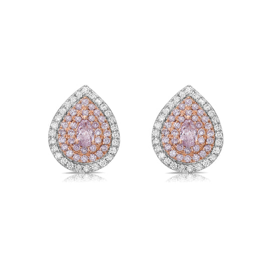 0.81 ct Pear Pink Diamond Earrings