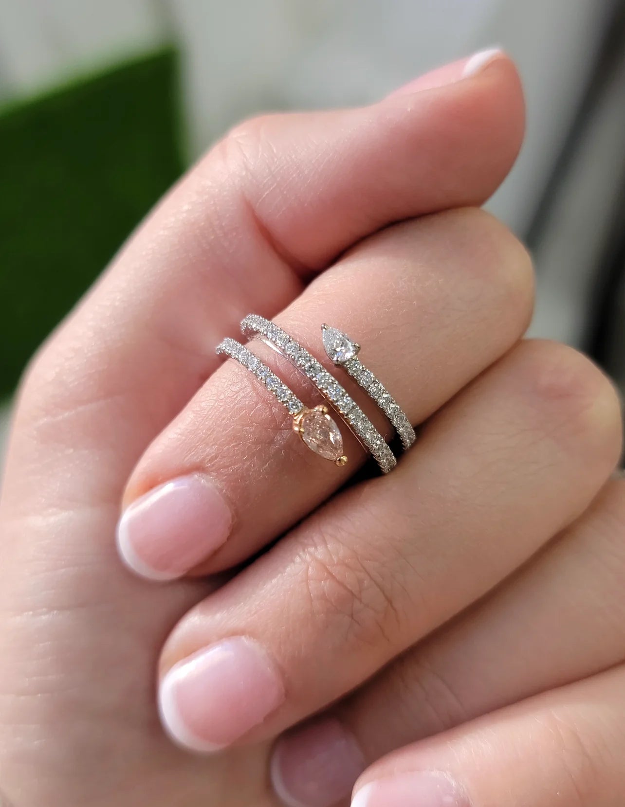 Pink Diamond Spiral Ring