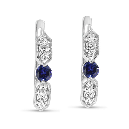Sapphire Pave Set Earrings