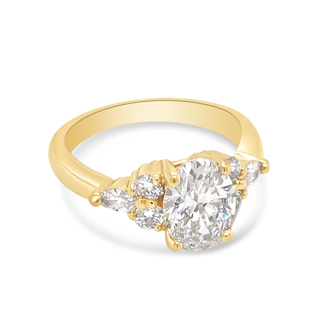 Oval Diamond Engagement Ring in Yellow Gold