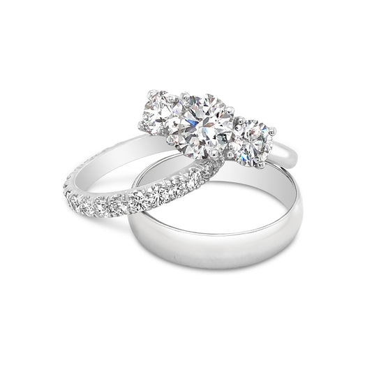 Three Stone Engagement Ring with Round Diamonds