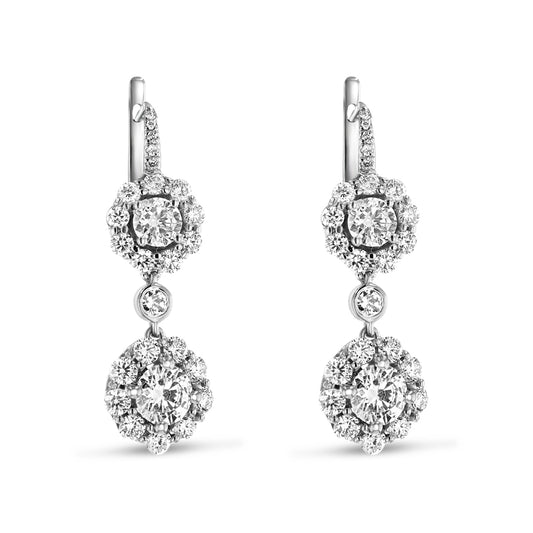 Diamond Station Drop Earrings