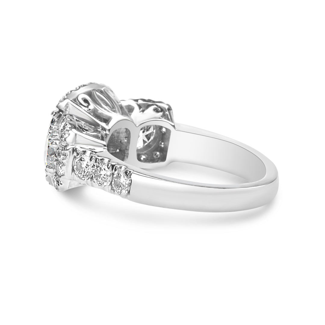 Sterling Silver Triple Halo Ring - .925 Silver, Choose Your Color, High-Quality Fine Jewelry