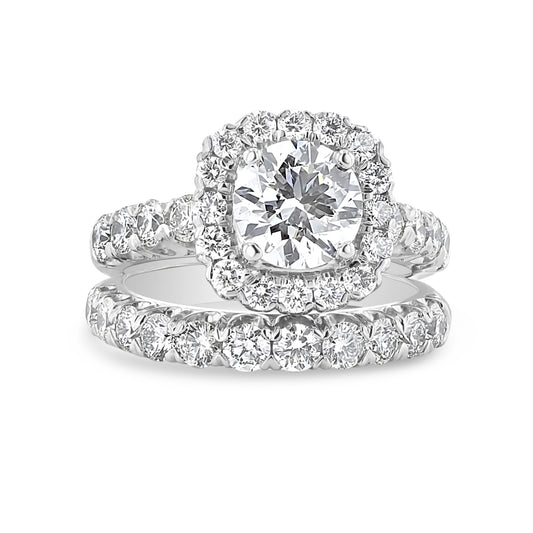 Cushion Shape Halo Engagement Ring