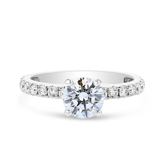 French Pavé Diamond Engagement Ring