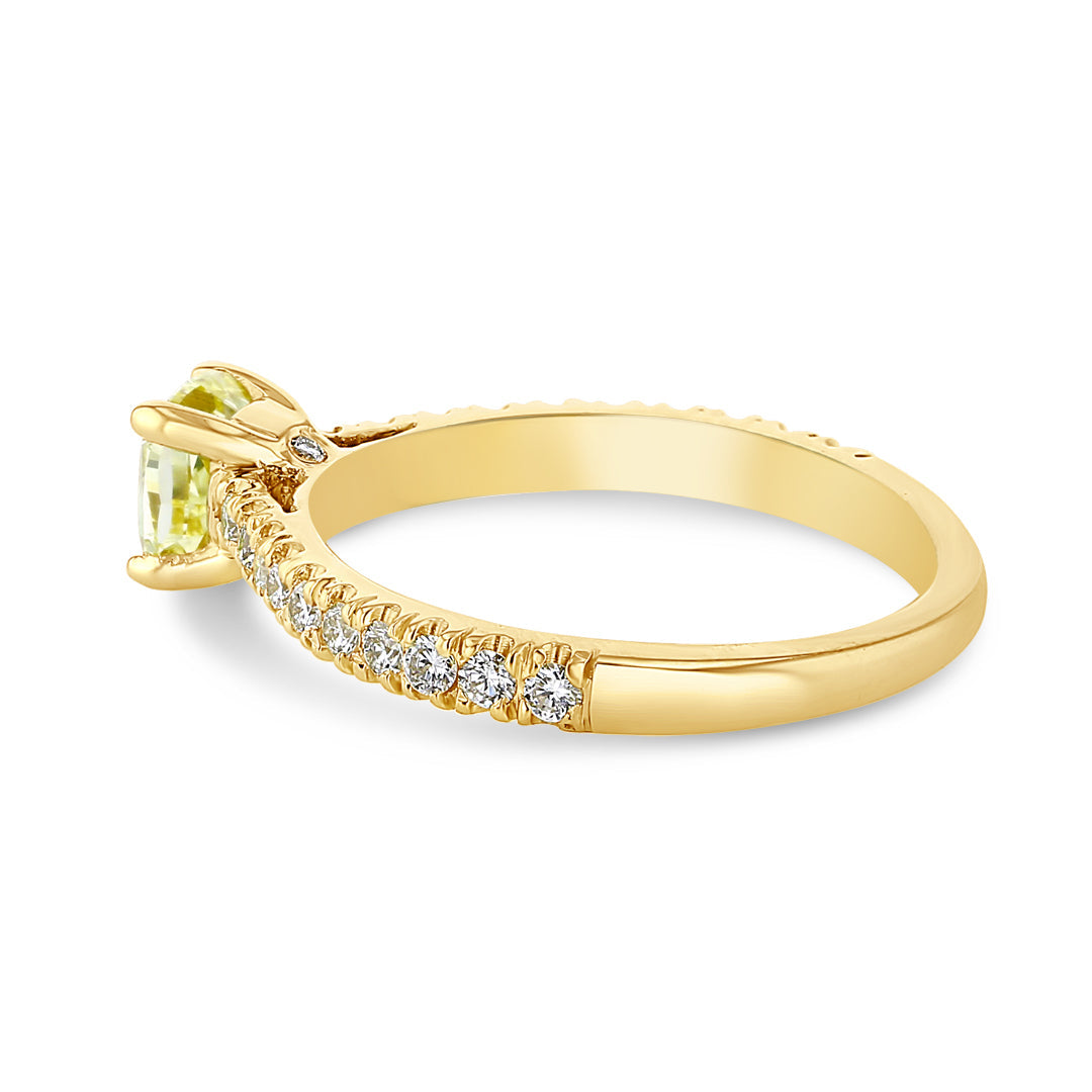 Delicate Classic Engagement Ring with Yellow Diamond