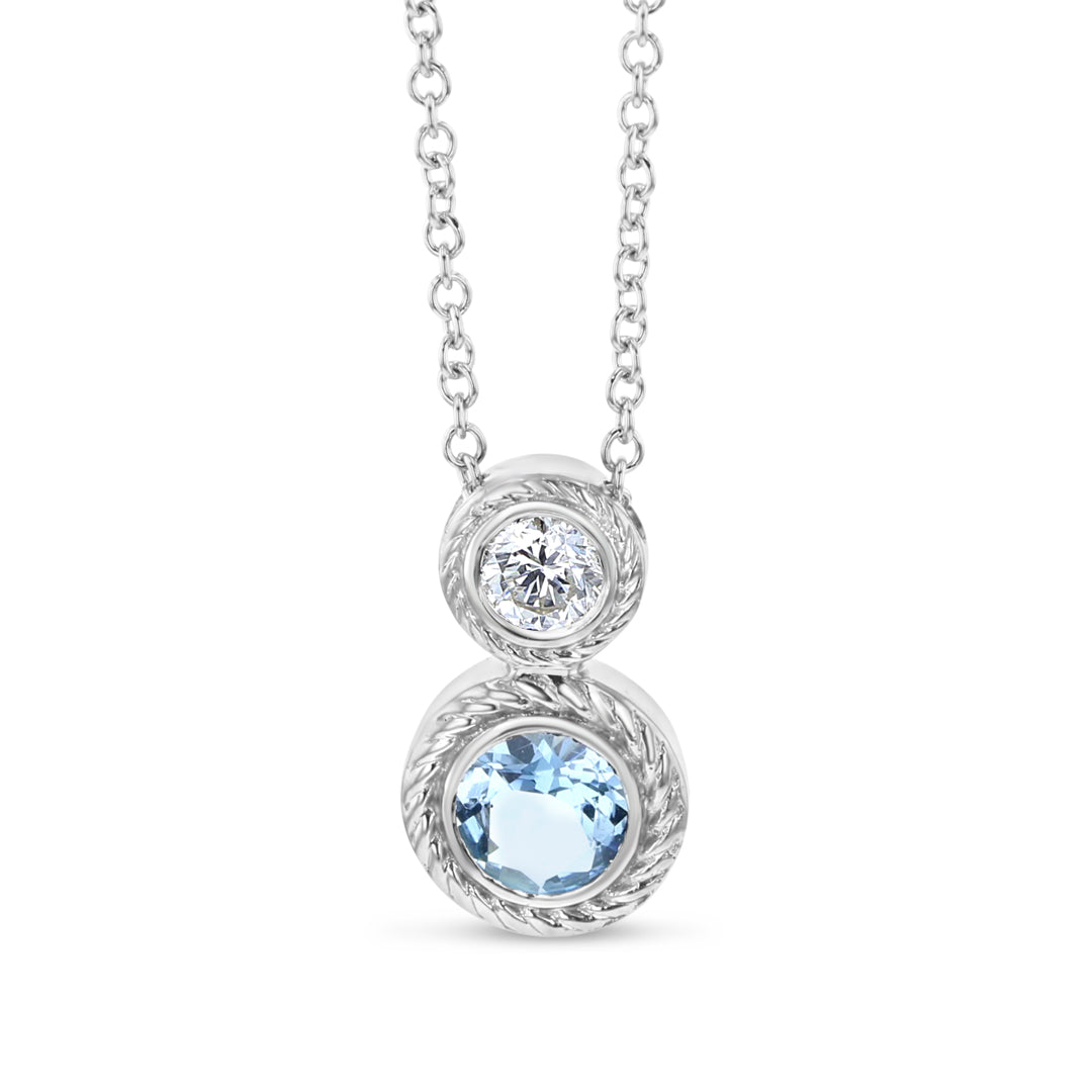 Aquamarine and Diamond Necklace