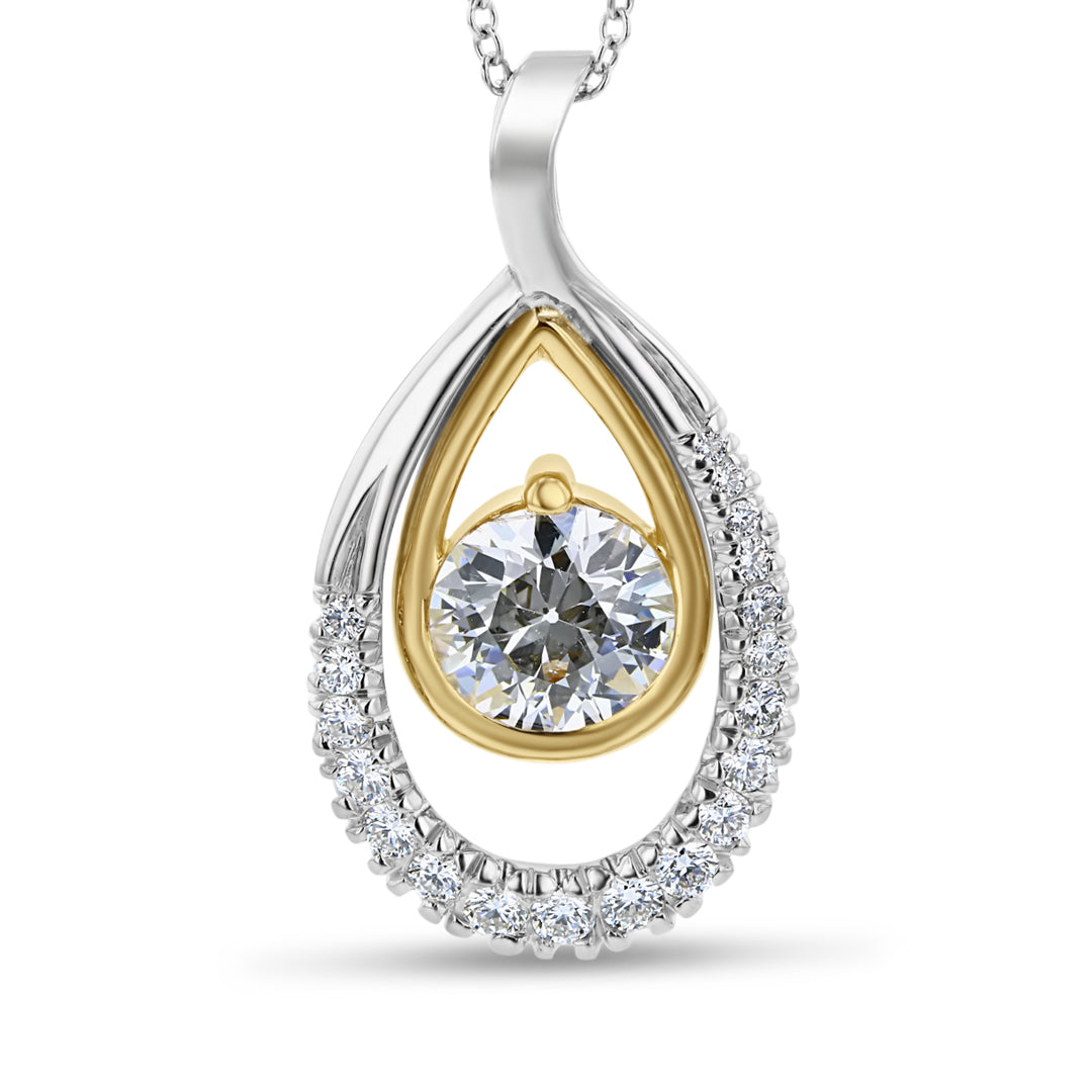 Teardrop Style Diamond Pendant
