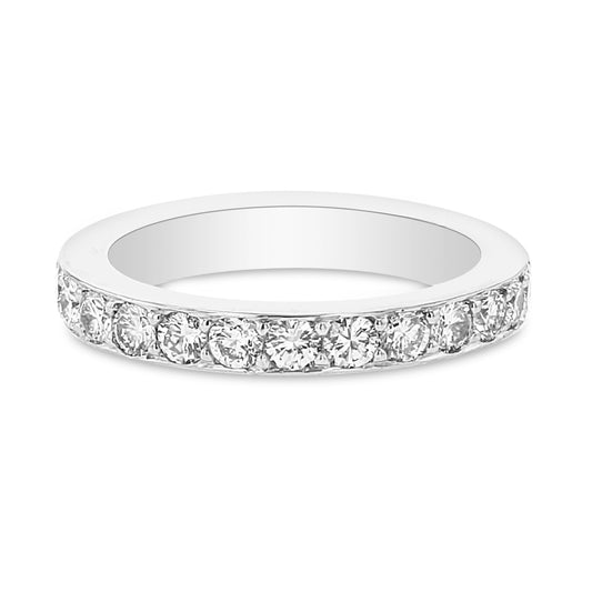 Eternity Band With Row of Pave Set Diamonds Inside Channel